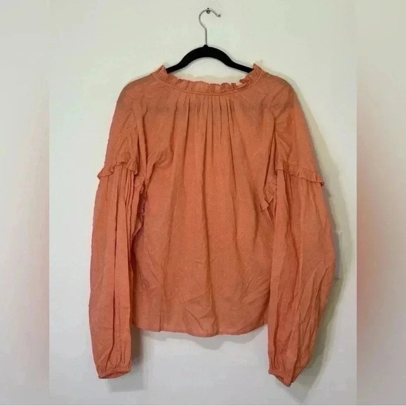 Cleobella Phoenix Blouse Coral Long Sleeve Cotton US Sz Large - Picture 4 of 7
